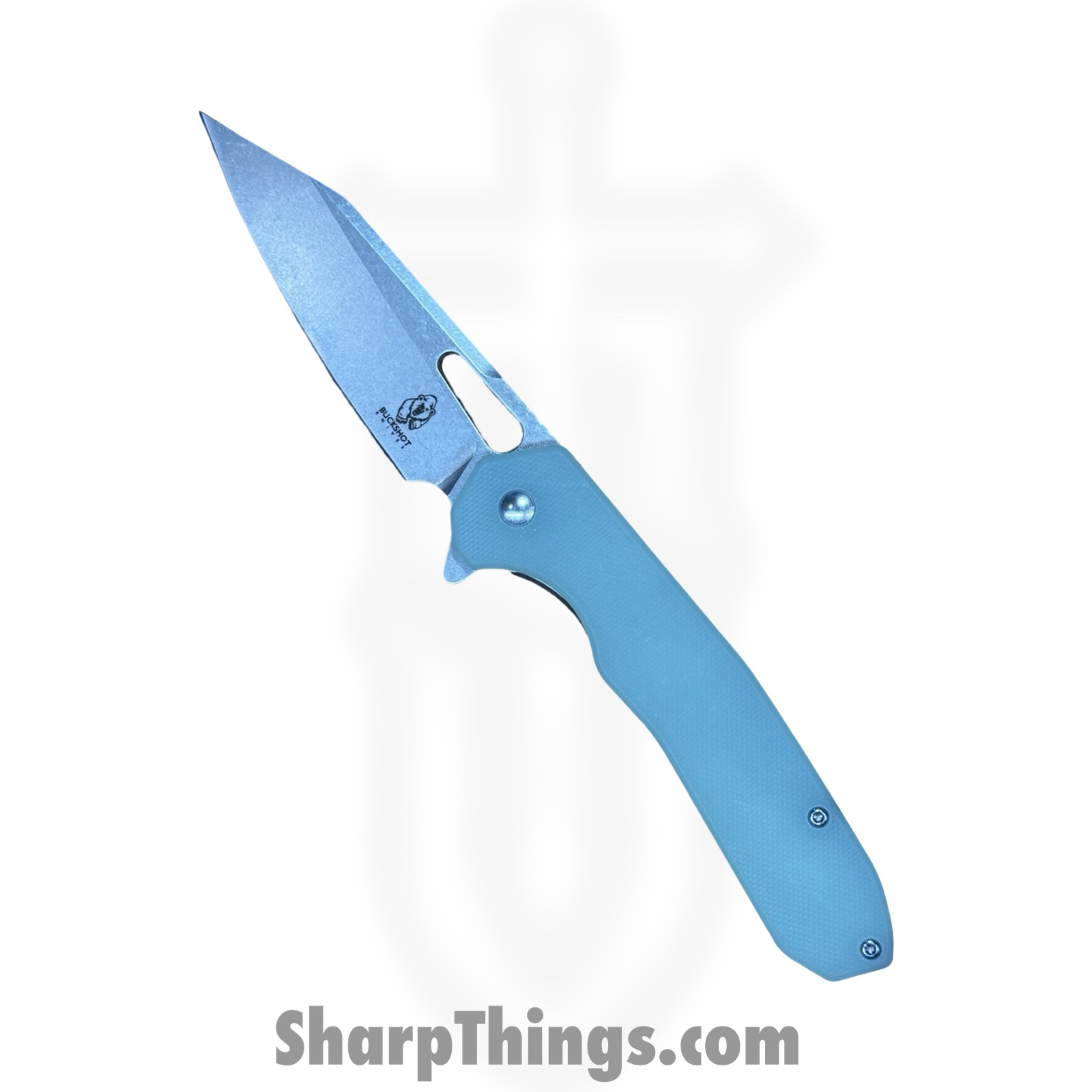 657040666248.jpg Buckshot Knives - PBB26C - Model 26 - Folding Knife - D2 Stonewash Wharncliffe - G10 - Black - Image 1