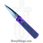 ProTech - 7211-Marble CF Purple DLCW - Godson - Automatic Knife - 20CV DLC Diamondwash Spear Point -Aluminum/Carbon Fiber - Purple