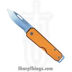 Bear & Son - BC110OR - Large Slip Joint - Folding Knife - Carbon Steel Satin Drop Point - Aluminum - Orange