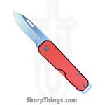 Bear & Son - BC110RD - Large Slip Joint - Folding Knife - Carbon Steel Satin Drop Point - Aluminum - Red