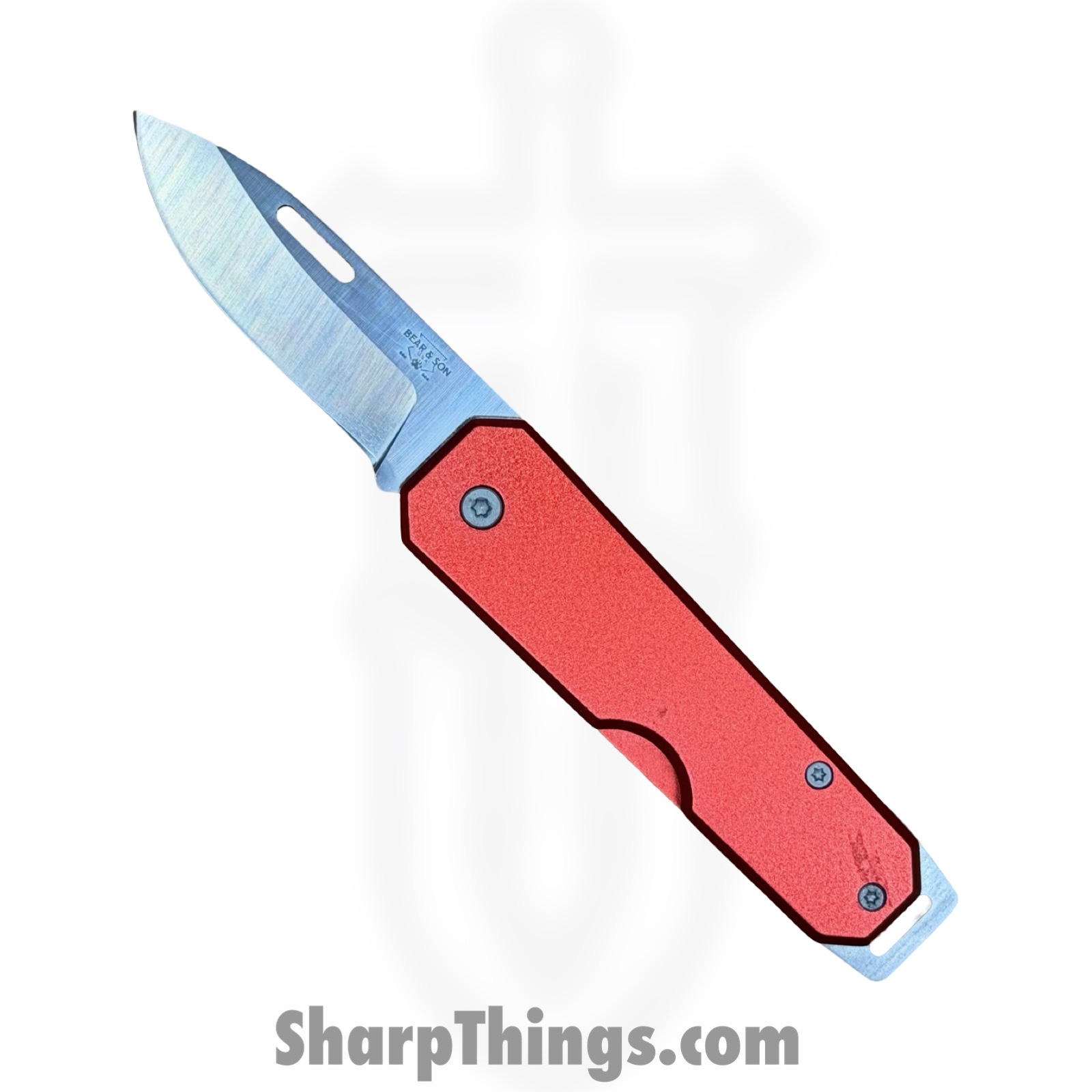 730153041109.jpg Bear & Son - BC110RD - Large Slip Joint - Folding Knife - Carbon Steel Satin Drop Point - Aluminum - Red - Image 1