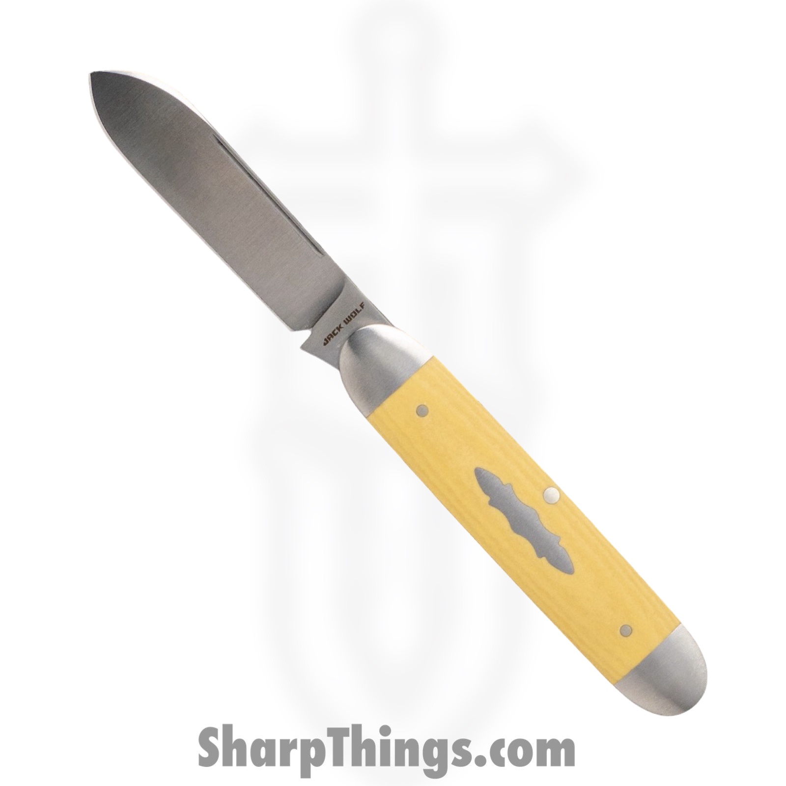 749666543383.jpg Jack Wolf Knives - EQEND-MICA - Equal End - Folding Knife - 14C28N Drop Spear - Paper Micarta - Antique Ivory - Image 1