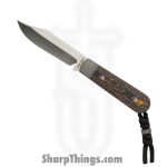 Jack Wolf Knives - BACKW-FX-01-CC-SUN-ORA - Backwoods FIXedc - Fixed Blade Knife - S90V Satin Clip Point - Camo Carbon - Sunset Orange