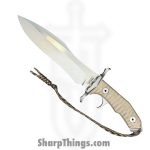 United Cutlery - UC3461 - Rambo Last Blood Heartstopper - Fixed Blade Knife - 7Cr17MoV Two Tone Bowie - Linen Micarta - Tan