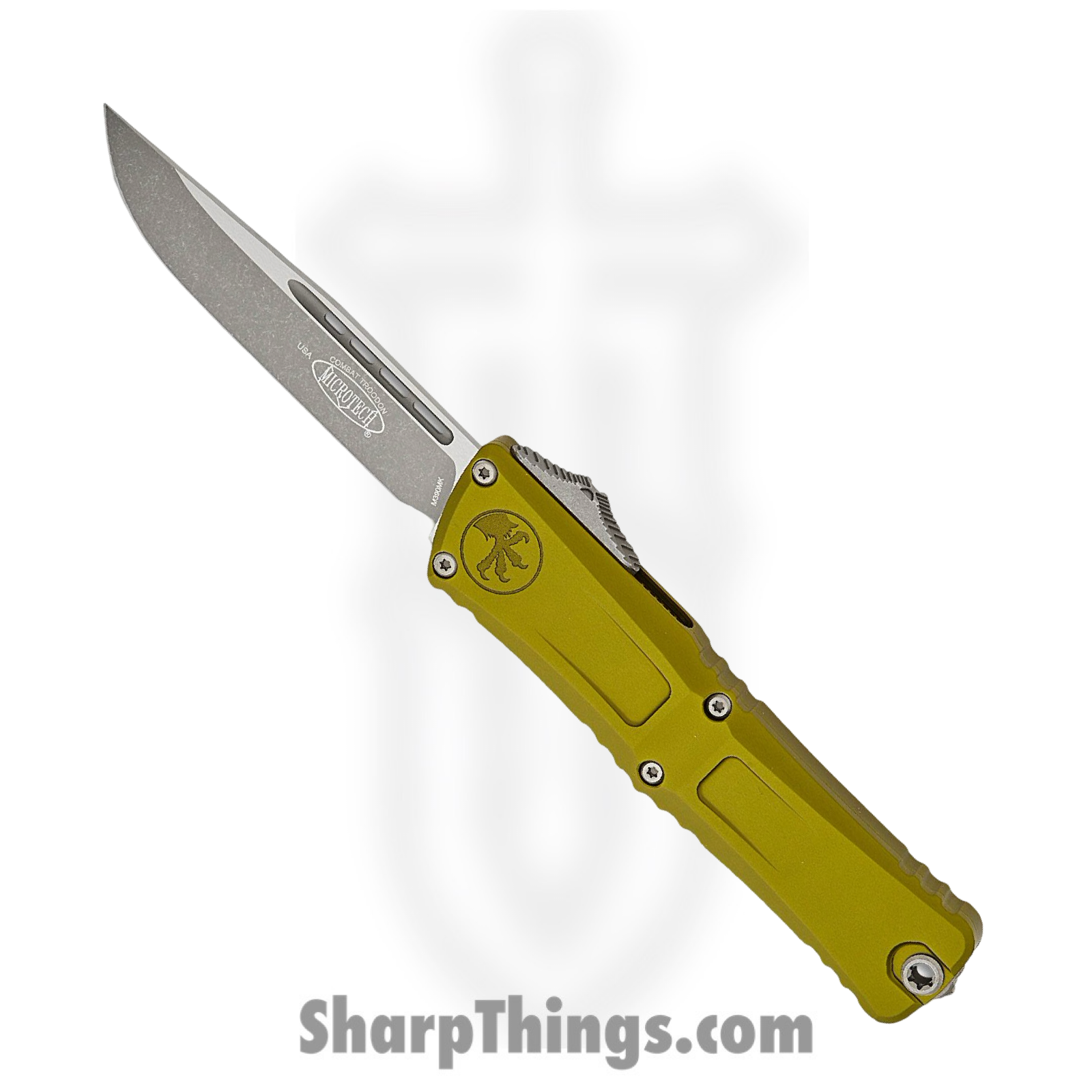 841768166689.png Microtech - 1143-10APOD - Combat Troodon Gen III - OTF Auto - M390MK Apocalyptic S/E - 6061-T6 Aluminum - OD Green - Image 1