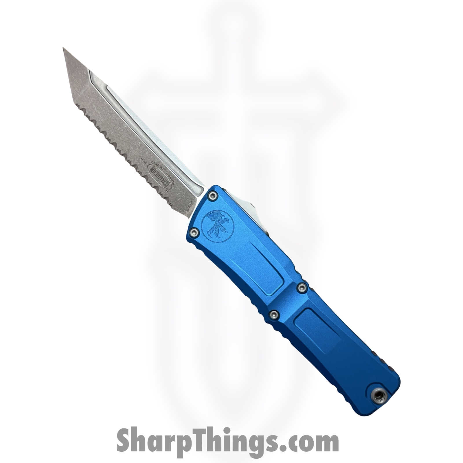 841768170136.jpg Microtech - 1144-12BL - Combat Troodon Gen III - OTF Auto - M390MK Stonewash T/E F/S - 6061-T6 Aluminum - Blue - Image 1
