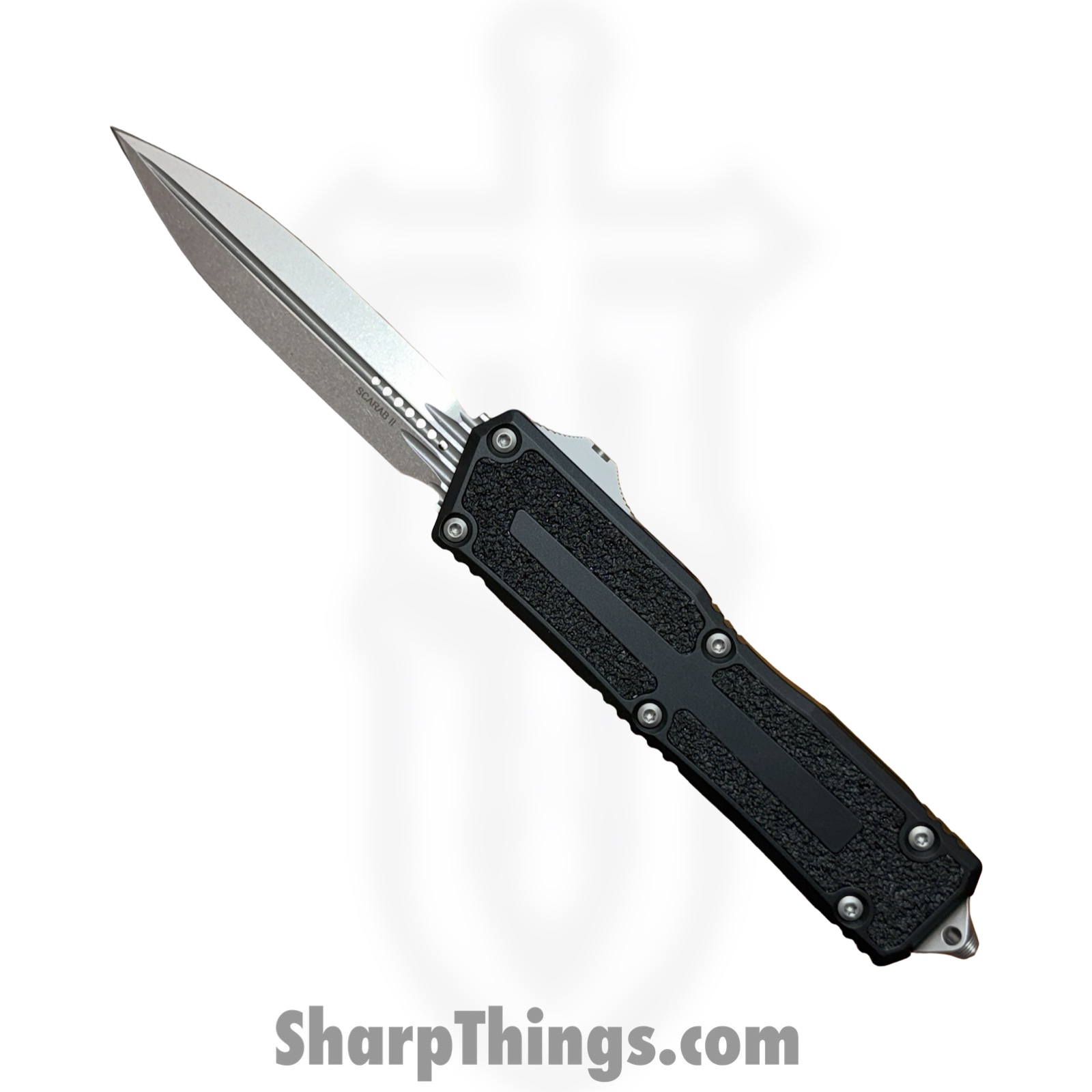 841768180760.jpg Microtech - 1280-10 - Scarab II Gen III - OTF Auto - M390MK Stonewash D/E - 6061-T6 Aluminum - Black - Image 1