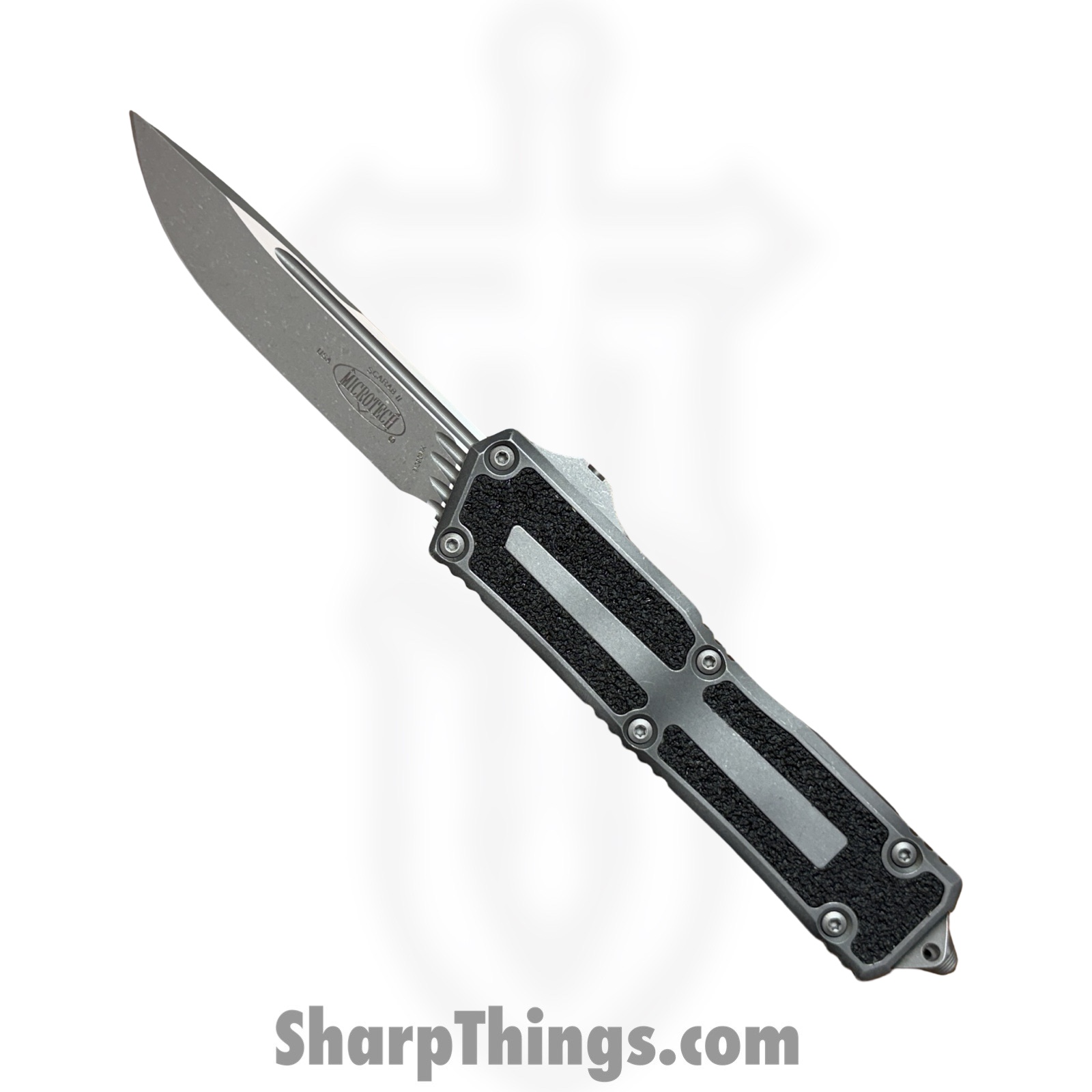 841768182139.jpg Microtech - 1278-10APWME - Scarab II Gen III - OTF Auto - M390MK Apocalyptic S/E - 6061-T6 Aluminum - Weathered Metal - Image 1