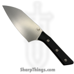 Microtech - 3200-10BK - 6" Santoku Knife - Fixed Blade Knife - M390MK Stonewash Santoku - G-10 - Black