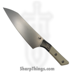 Microtech - 3000B-10IV - 8" Chef Knife - Fixed Blade Knife - M390MK Stonewash Chef - G-10 - Ivory