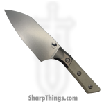 Microtech - 3200B-10IV - 6" Santoku Knife - Fixed Blade Knife - M390MK Stonewash Santoku - G-10 - Ivory