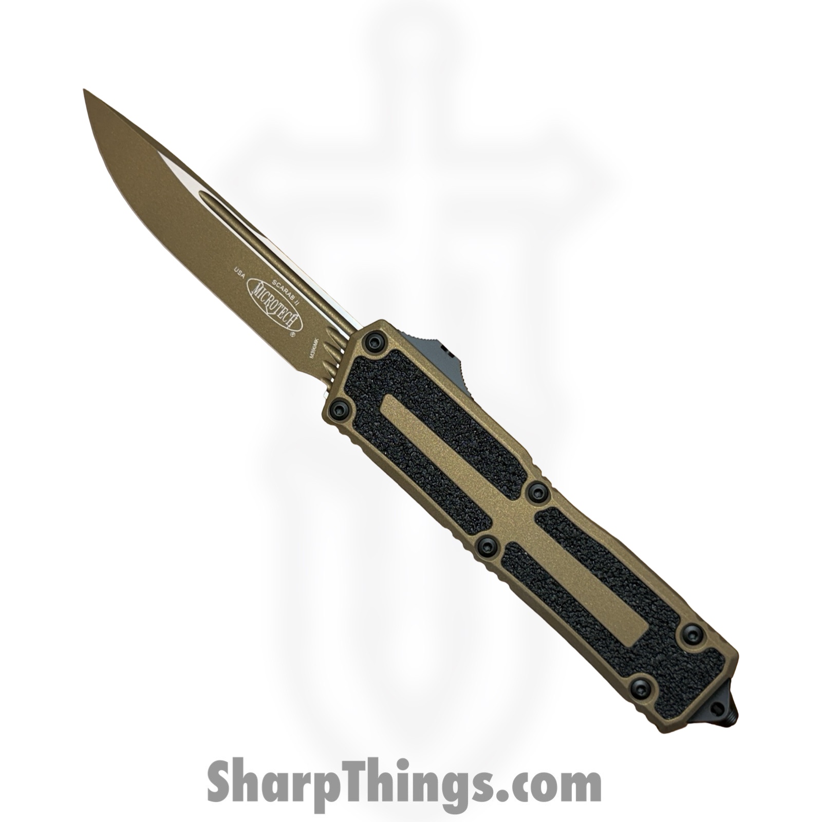 841768189749.jpg Microtech - 1278-1UB-C19Z4 - Scarab II Gen III - OTF Auto - M390MK Coated S/E - 6061-T6 Aluminum - Burnt Bronze - Image 1