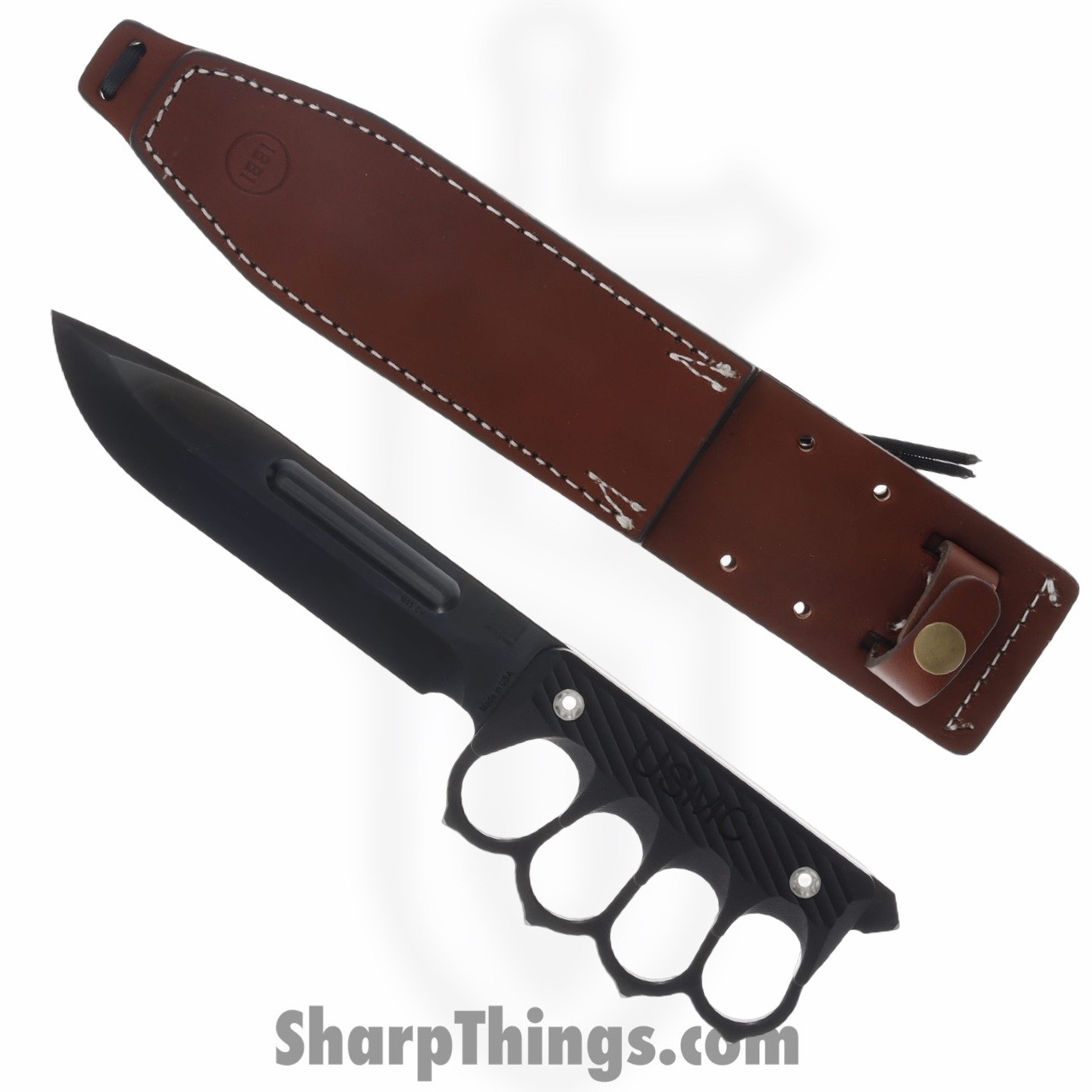 850071382327.jpg 1881 Knife Works - MMS028 - US 2024 - Fixed Blade Knife - 1095 Cro-Van Coated Drop Point - G10 - Black - Image 1