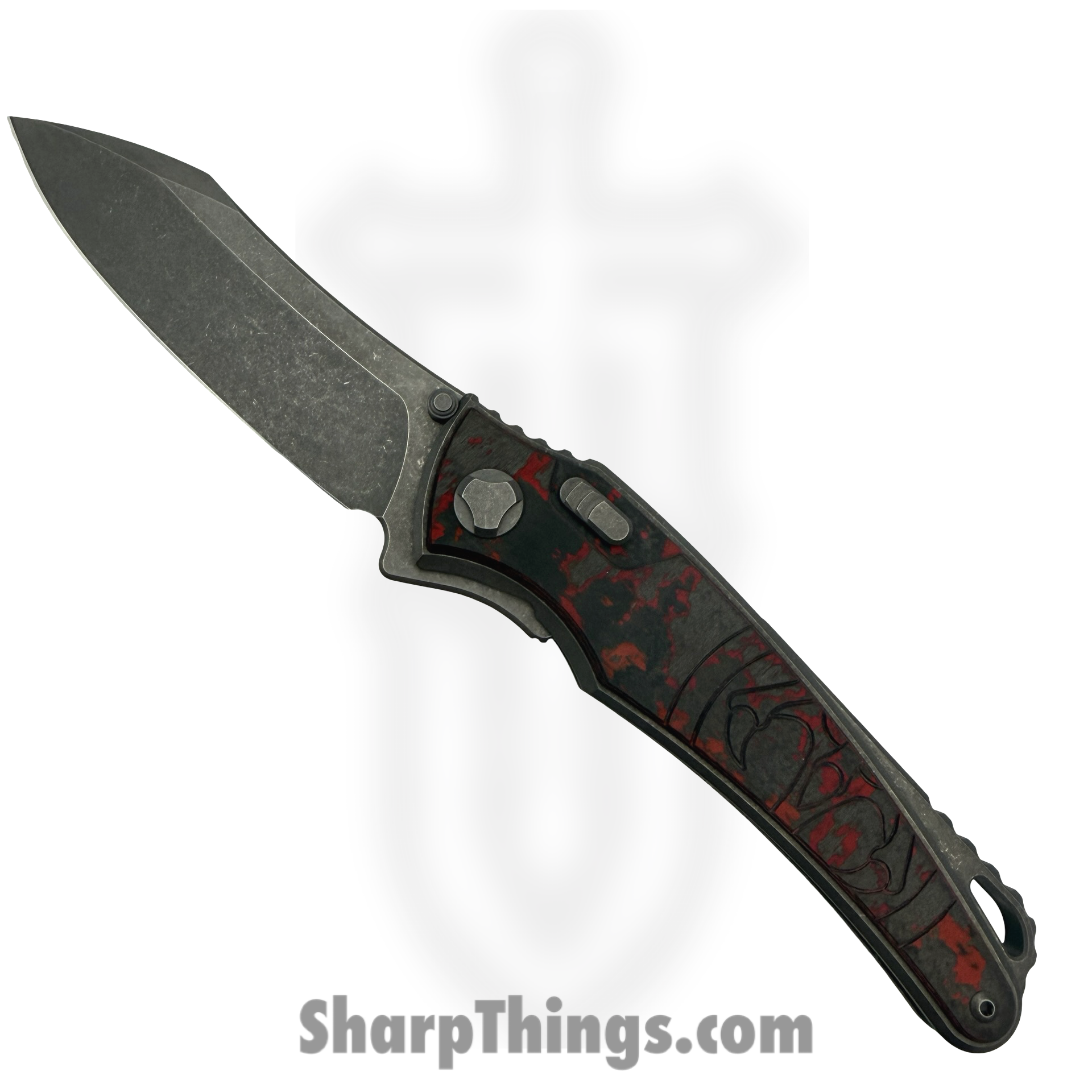 HKD-TALON-LF.png Hawk Knife Designs - HKD-TALON-LF - G&G Hawk - Talon - Folding Knife - Wharncliffe Tumbled M390 - Ano Ti - Lava Flow - Image 1