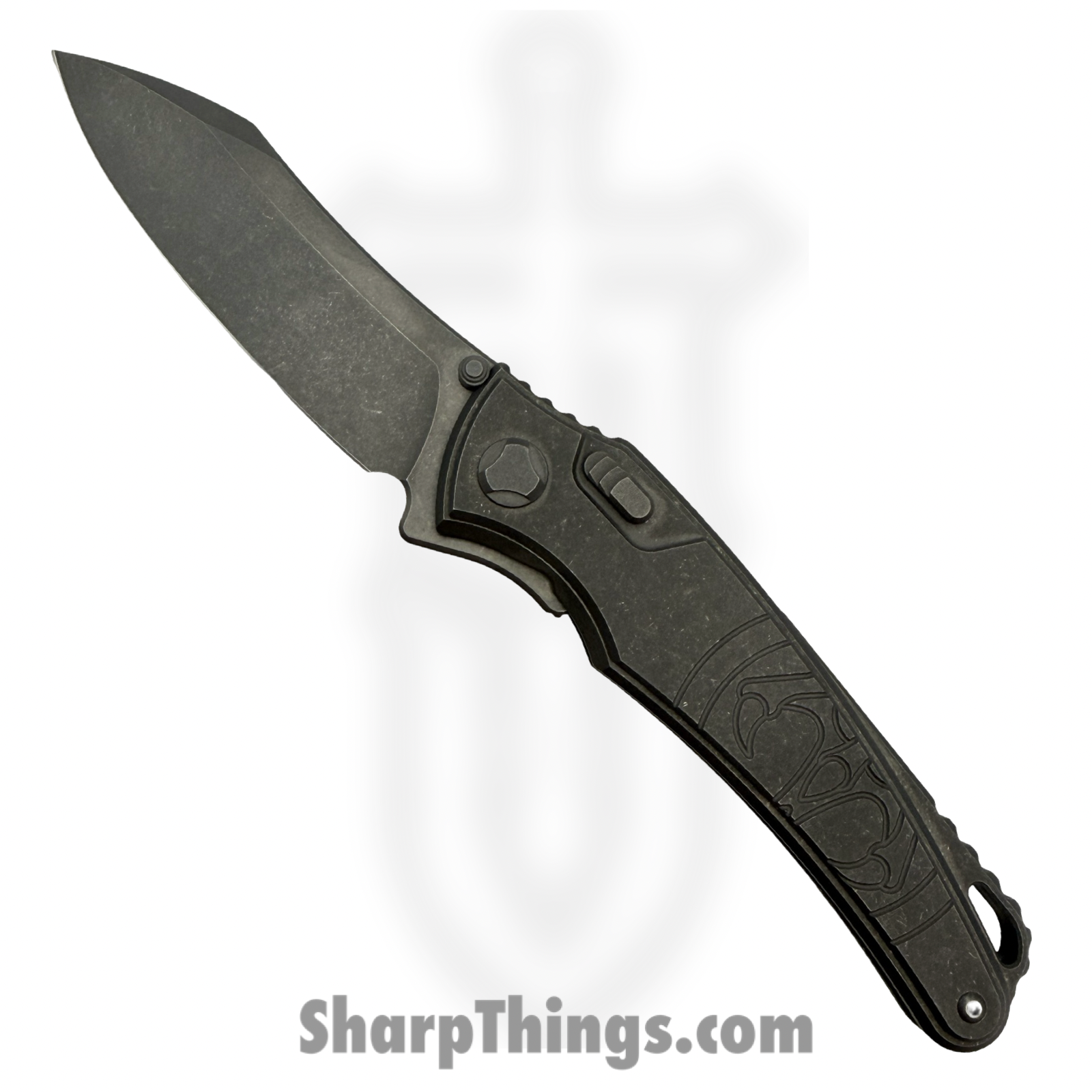 HKD-TALON-TI.png Hawk Knife Designs - HKD-TALON-TI - G&G Hawk Talon - Folding Knife - M390 Acid Wash Wharncliffe - Titanium - Stonewash - Image 1