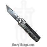 Atomic Knives - WNS-DT01SWBT - UltraLite ATOMIC - OTF Auto - D2 Stonewash Tanto - Aluminum - Stonewash