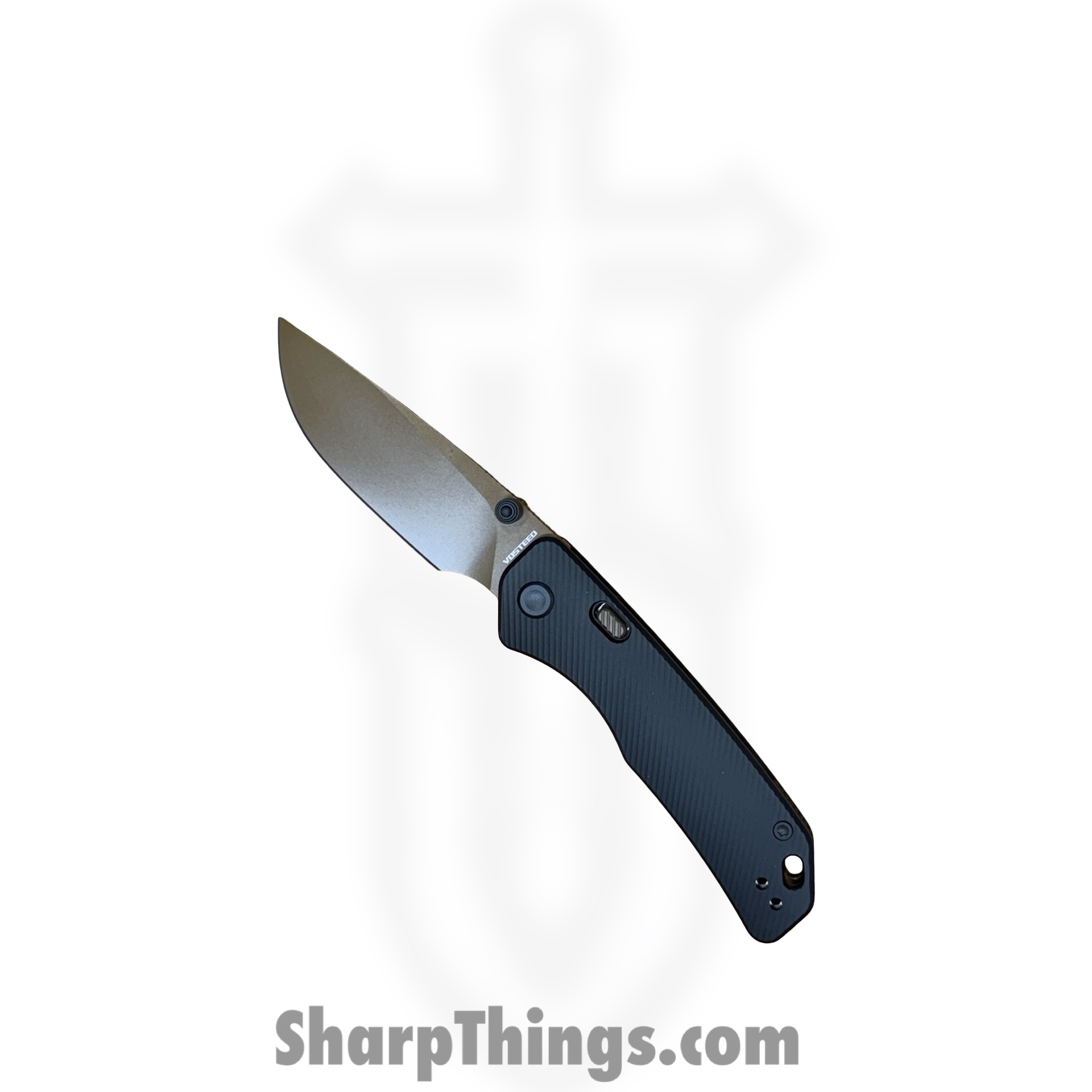 x004etukgd.jpg Vosteed - A1605 - Marten Top Linerlock Black - Folding Knife - 154CM Coated Drop Point - Aluminum - Black - Image 1