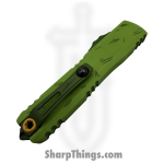 Microtech - 11214-1GNS - Ultratech Gen IV - OTF Auto - M390MK Coated Drop Point - 6061-T6 Aluminum - Grinch Green - Image 4