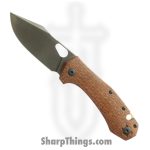 GiantMouse - ATELIER-BURLAP-MICARTA - Ace Atelier - Folding Knife - ELMAX Coated Clip Point - Burlap Micarta - Brown