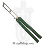 VOC - BK156 - Butterfly Knife Kit - Balisong - 440 SS Satin Tanto Live/Trainer - Aluminum - Green
