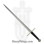 Rite Edge - BT2707 - Two Hand Broadsword - Fixed Blade Knife - 1065 HC Satin Double Edge - Polymer - Black