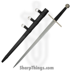 Rite Edge - BT2707 - Two Hand Broadsword - Fixed Blade Knife - 1065 HC Satin Double Edge - Polymer - Black - Image 4