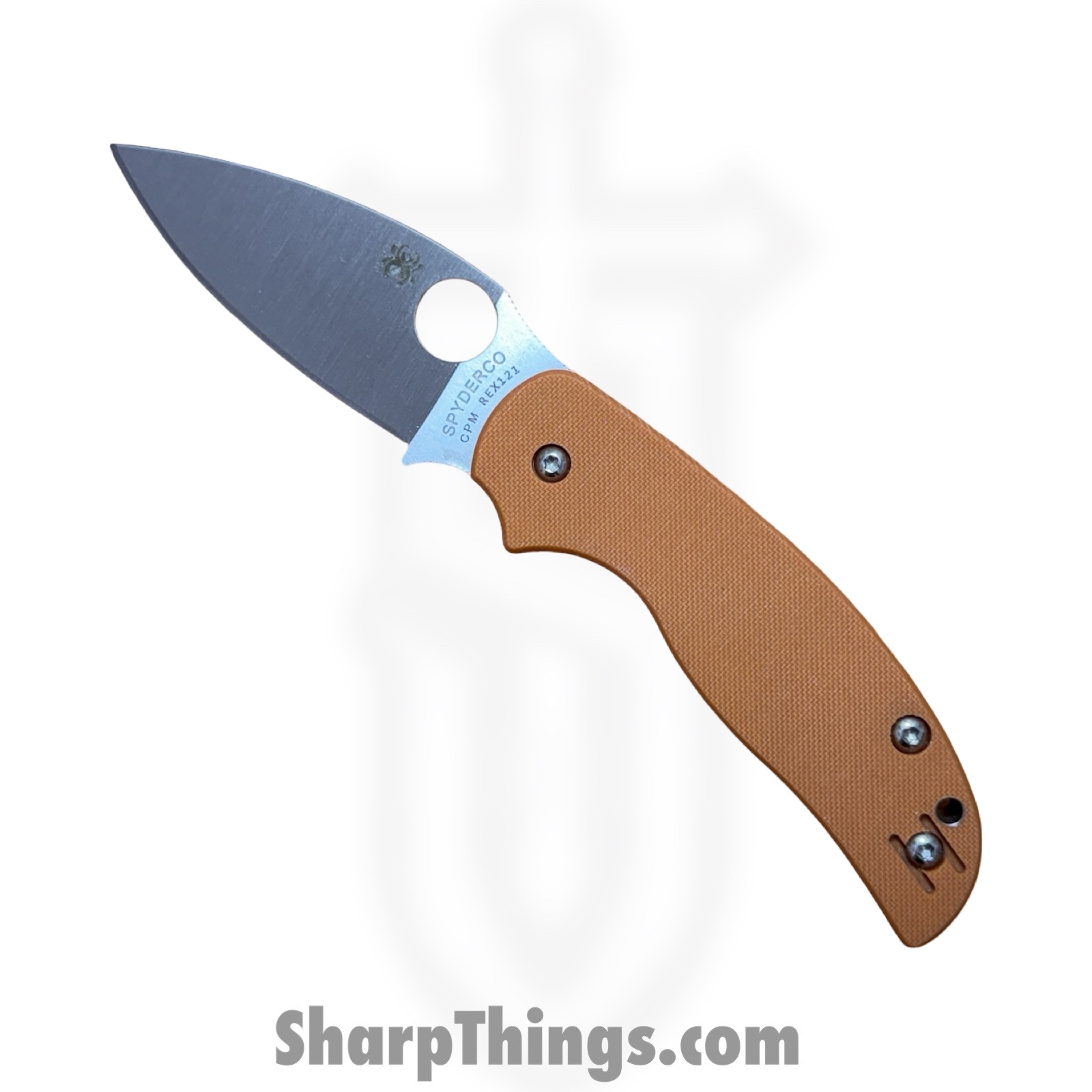 C123GBORP_1 Spyderco - C123GBORP - Sage 5 - Folding Knife - REX121 Satin Spear Point - G10 - Orange - Image 1