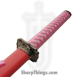 VOC - CN927029PK - Gold Dragon Samurai Set - Fixed Blade Knife - Carbon Steel Satin Multi - Cord Wrapped - Pink - Image 2