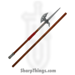 Denix - DX637 - 15th Century Swiss Halberd - OTF Auto - Metal Hammered Axe - Wood - Brown