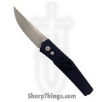 GiantMouse - ELMER-BLACK - Ace Elmer - Automatic Knife - CPM MagnaCut Stonewash Clip Point - Aluminum - Black