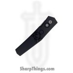 GiantMouse - ELMER-BLACK - Ace Elmer - Automatic Knife - CPM MagnaCut Stonewash Clip Point - Aluminum - Black - Image 3