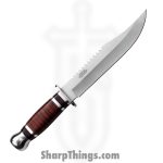VOC - HK-782L - Survivor Fixed Blade Knife - Fixed Blade Knife - Stainless Steel Satin Clip Point - Leather - Black - Image 2