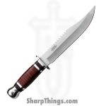 VOC - HK-782S - Survivor Fixed Blade Knife - Fixed Blade Knife - Stainless Steel Satin Clip Point - Leather - Black
