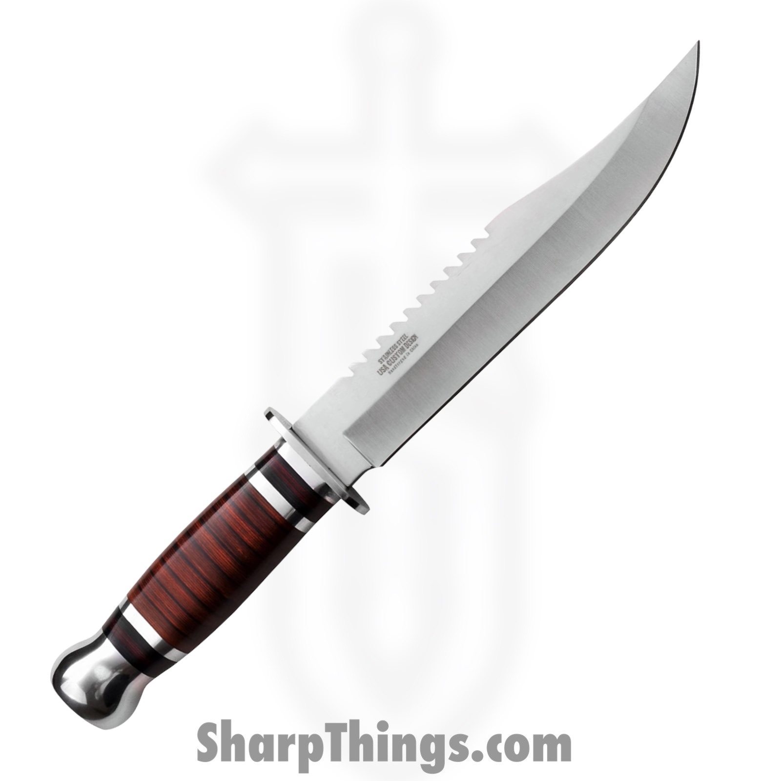 HK-782S_2 VOC - HK-782S - Survivor Fixed Blade Knife - Fixed Blade Knife - Stainless Steel Satin Clip Point - Leather - Black - Image 1
