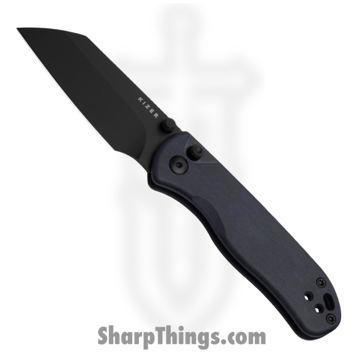 KIV36192CS1_1-1.jpg Kizer Cutlery - KIV36192CS1 - Drop Bear 2 - Folding Knife - Nitro-V Coated Sheepsfoot - Canyon Richlite - Blue - Image 1
