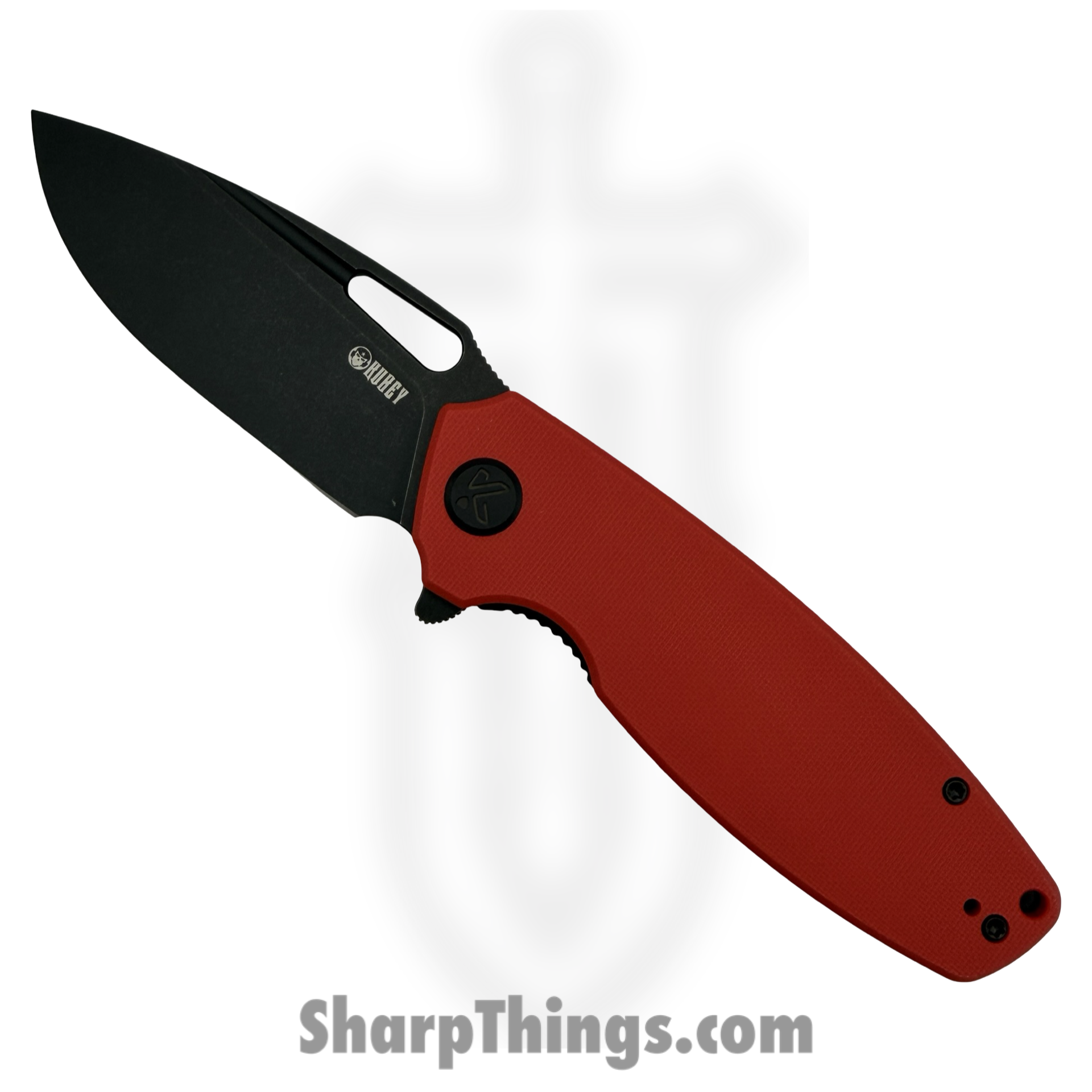 KU322Y_1-1.png Kubey - KUB322Y - Tityus - Folding Knife - D2 Blackwash Drop Point - G10 - Red - Image 1