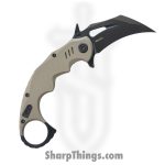 Kubey - KUB262G - Mini Wrath - Folding Knife - 14C28N Stonewash Hawkbill - G10 - Tan
