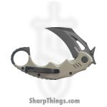Kubey - KUB262G - Mini Wrath - Folding Knife - 14C28N Stonewash Hawkbill - G10 - Tan - Image 3