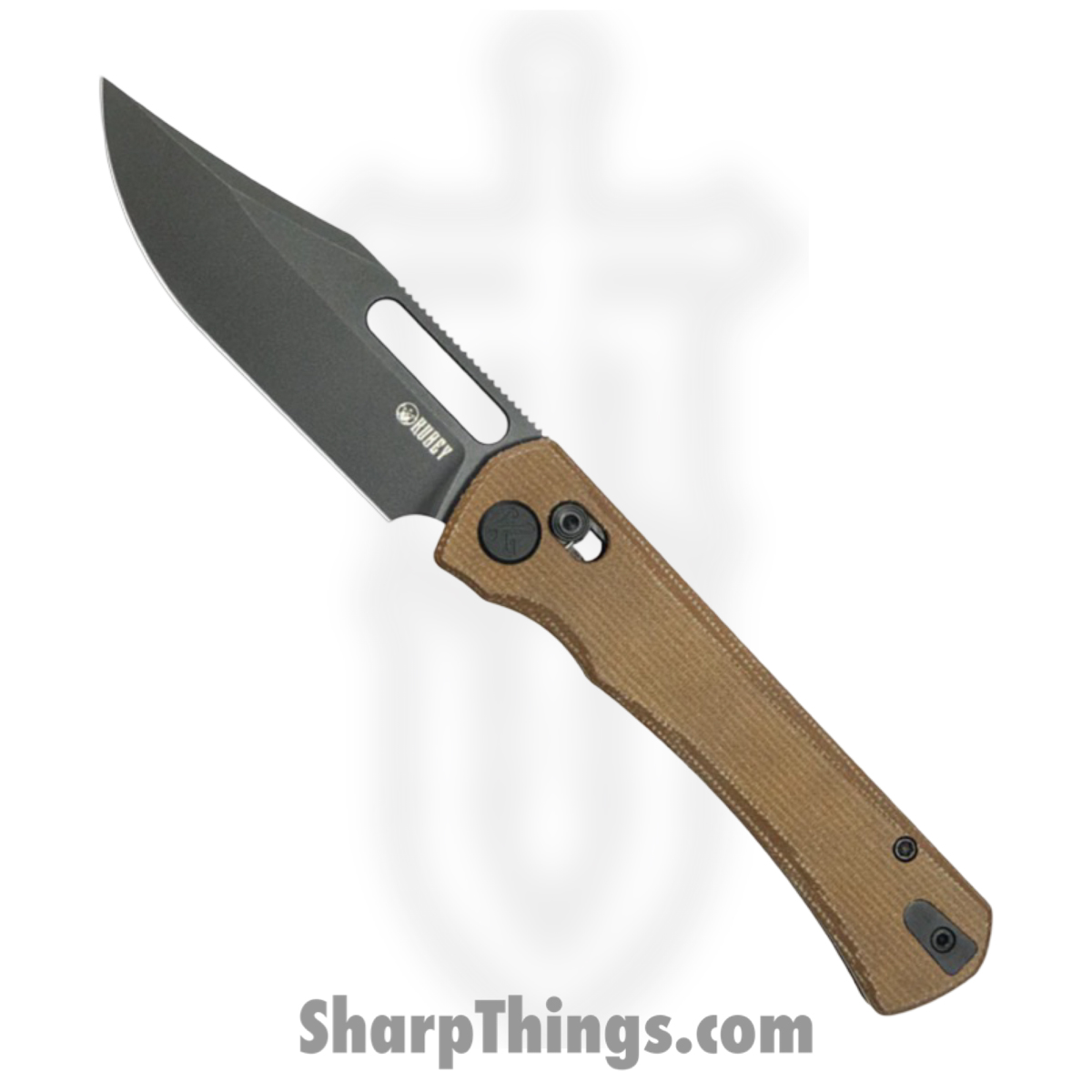 KUB396E_1-1.jpg Kubey - KUB396E - TBO - Folding Knife - 14C28N Stonewash Clip Point - Micarta - Tan - Image 1