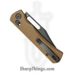 Kubey - KUB396E - TBO - Folding Knife - 14C28N Stonewash Clip Point - Micarta - Tan - Image 2
