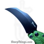 Reate Knives - REA126 - EXO-K - Gravity Knife - N690 Coated Karambit - G10 - Green - Image 6