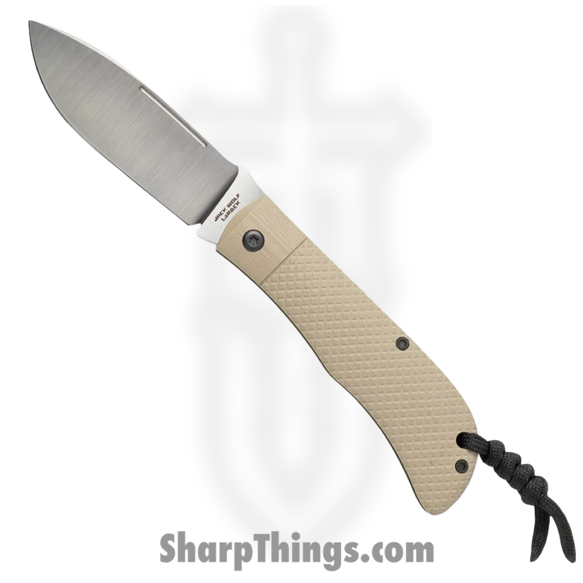 TIMB-01-G10-FDE-CH_1-1.png Jack Wolf Knives - TIMBE-01-G10-FDE-CH - Timber Jack - Folding Knife - 154CM Satin Drop Point - G10 - FDE Cross Hatch - Image 1