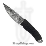 Takumitak - TKF101BK-CS - Nighthawk - Fixed Blade Knife - 3Cr13 SS Acid Etched Drop Point - Paracord Wrapped - Black