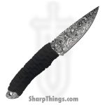 Takumitak - TKF101BK-CS - Nighthawk - Fixed Blade Knife - 3Cr13 SS Acid Etched Drop Point - Paracord Wrapped - Black - Image 2