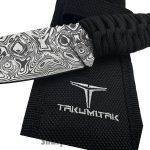 Takumitak - TKF101BK-CS - Nighthawk - Fixed Blade Knife - 3Cr13 SS Acid Etched Drop Point - Paracord Wrapped - Black - Image 3