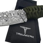 Takumitak - TKF101GN-CS - Nighthawk - Fixed Blade Knife - 3Cr13 SS Acid Etched Drop Point - Paracord Wrapped - OD Green - Image 3