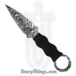 Takumitak - TKF102BK-CS - Defender - Fixed Blade Knife - 3Cr13 SS Acid Etched Spear Point - Paracord Wrapped - Black