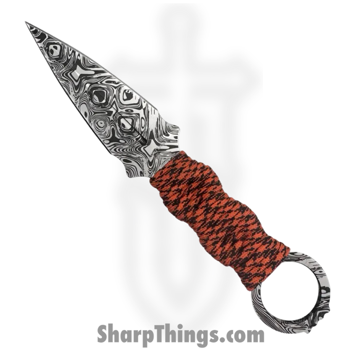 TKF102OR-CS_1.jpg Takumitak - TKF102OR-CS - Defender - Fixed Blade Knife - 3Cr13 SS Acid Etched Spear Point - Paracord Wrapped - Orange - Image 1