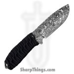 Takumitak - TKF103BK-CS - Takumi - Fixed Blade Knife - 3Cr13 SS Acid Etched Drop Point - Paracord Wrapped - Black