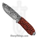 Takumitak - TKF103OR-CS - Takumi - Fixed Blade Knife - 3Cr13 SS Acid Etched Drop Point - Paracord Wrapped - Orange - Image 7